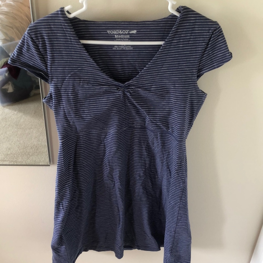 Blue & White Striped Skater Sundress